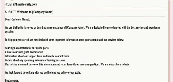 Customer Onboarding Email templates