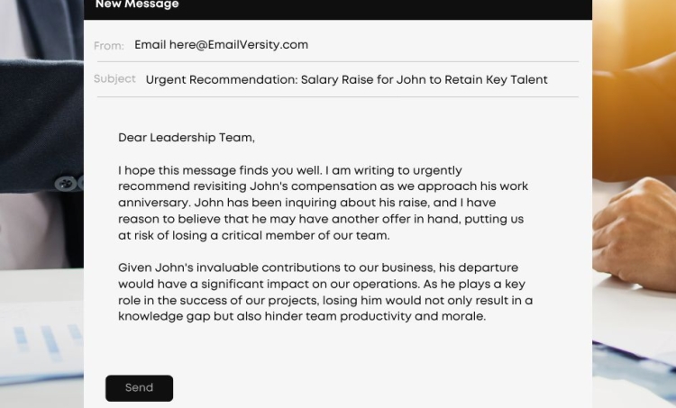 Urgent Recommendation: Salary Raise for John to Retain Key Talent