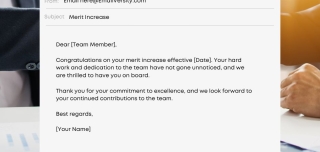 Merit increase email to a team member short v...