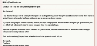 Customer outreach email template