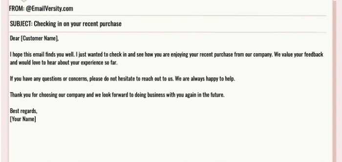 Customer Success email template
